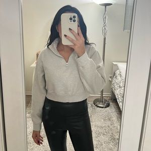 Aritzia TNA half zip fleece sweater